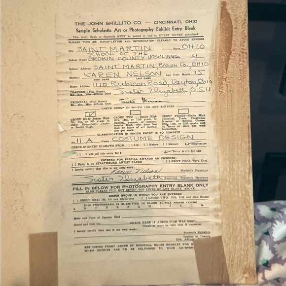 Original 1948 Watercolor Fashion Study by Karen Nelson, Yellow Tea Dress - Picture 2 of 5